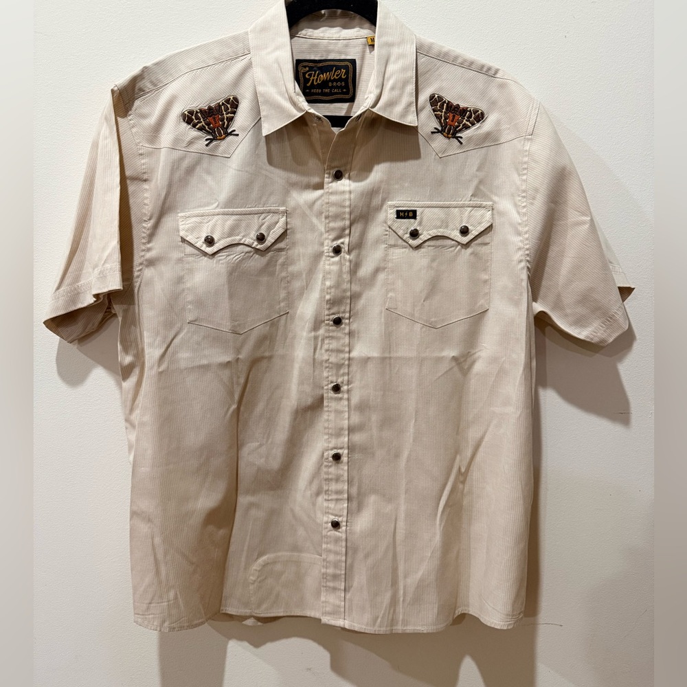Howler Brothers - Twilight Flight Microstriped Gaucho Style Snapshirt - MEDIUM